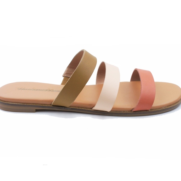 New MADEWELL Ilana Slide Sandal Colorblock Leather - Picture 2 of 4